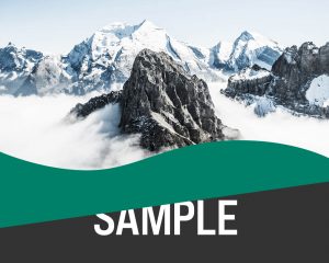 Clip path created smooth and curved shaped background over a mountain background.