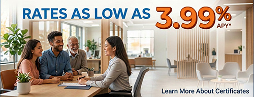 Rates banner highlighting "Rates as low as 3.99%"