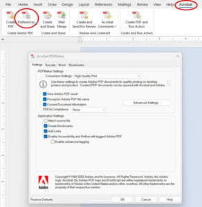 Acrobat Preference Settings