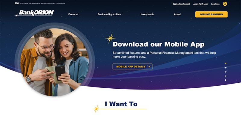 Bank Orion Website Design