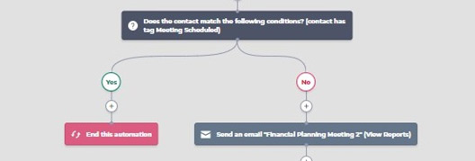 Example of automation track splitting into two