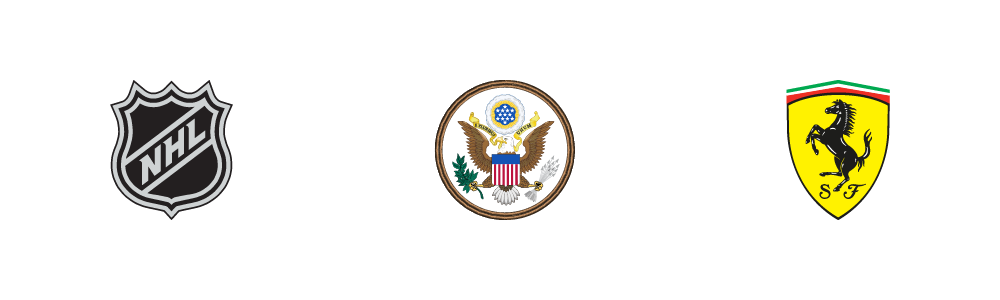 Image featuring NHL, United States Great Seal, and Ferrari Logos