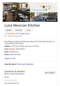 Google My Business Listing Example